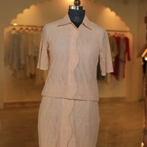 Peach Subtle Wave Texture Co-ord Set | by Chetaali Guptaah